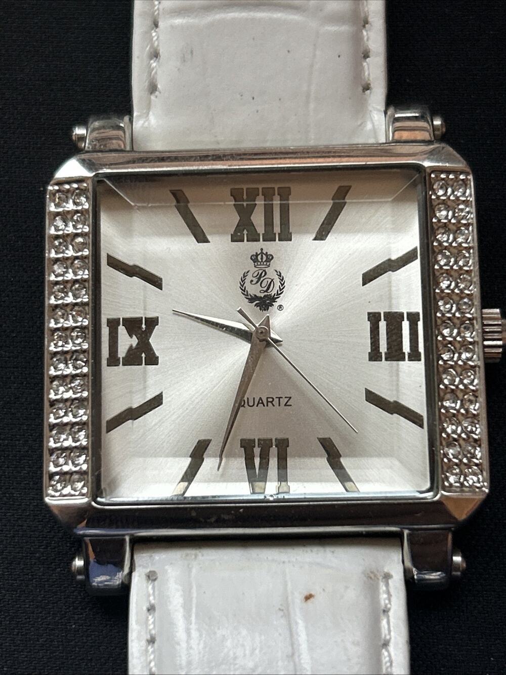 Premier Designs Silver Tone White Band Women’s Quartz Watch